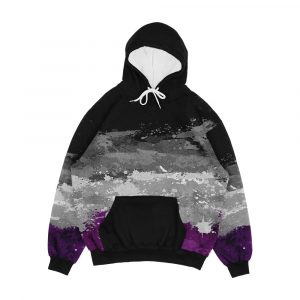 Abstract Paint Splatter Asexual Pride Flag Pattern Men's All-Over-Print Hoodie