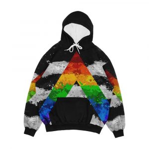 Abstract Paint Splatter Lgbt Ally Pride Flag Pattern Men's All-Over-Print Hoodie
