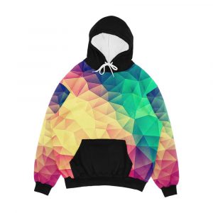 Abstract Polygon Multi Color Cubism Low Poly Triangle Pride Lgbt Design Men's All-Over-Print Hoodie
