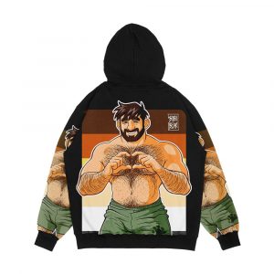 Alternative view of Adam I Love You Bear Pride Men's All-Over-Print Hoodie