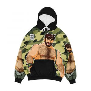 Adam Likes Dungarees Camouflage Men's All-Over-Print Hoodie