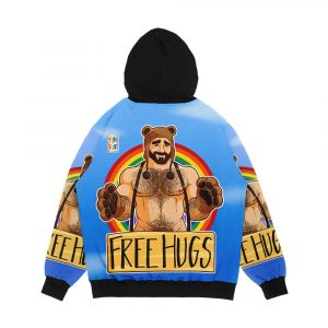 Alternative view of Adam Likes Hugs Gay Pride Men's All-Over-Print Hoodie