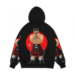 Alternative view of Adam Likes Kilts Shirtless Men's All-Over-Print Hoodie