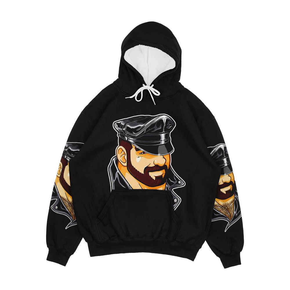 Adam Likes Leather Men's All-Over-Print Hoodie