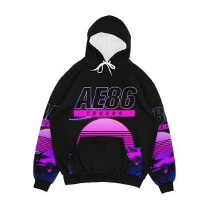 Ae86 Retro Synthwave Poster Men's All-Over-Print Hoodie
