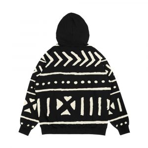 Alternative view of African Mud Cloth Black And White Men's All-Over-Print Hoodie