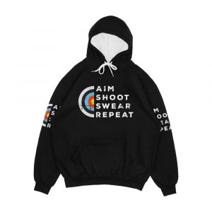 Aim Shoot Swear Repeat Archery Bowshooting Archer Men's All-Over-Print Hoodie