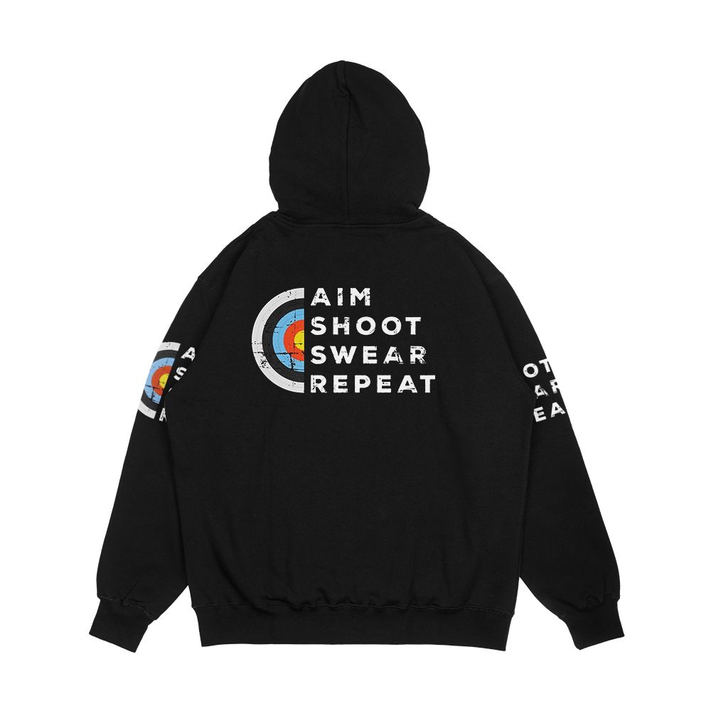 Aim Shoot Swear Repeat Archery Bowshooting Archer Men's All-Over-Print Hoodie - Image 2