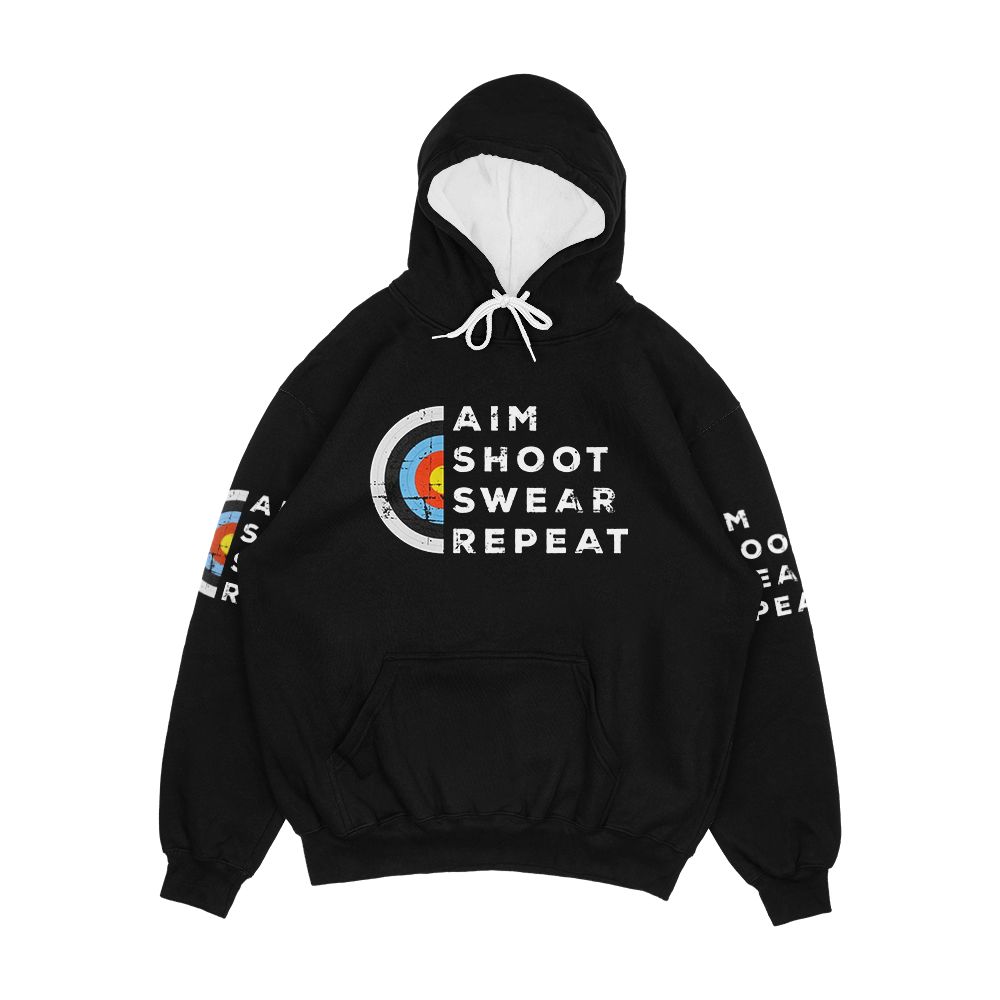 Aim Shoot Swear Repeat Archery Bowshooting Archer Men's All-Over-Print Hoodie
