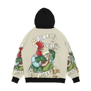 Alternative view of Alan A Dale Rooster Oo De Lally Golly What A Day Tattoo Watercolor Painting Robin Hood Men's All-Over-Print Hoodie