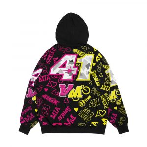 Alternative view of Aleix Espargaro Number 41 Men's All-Over-Print Hoodie