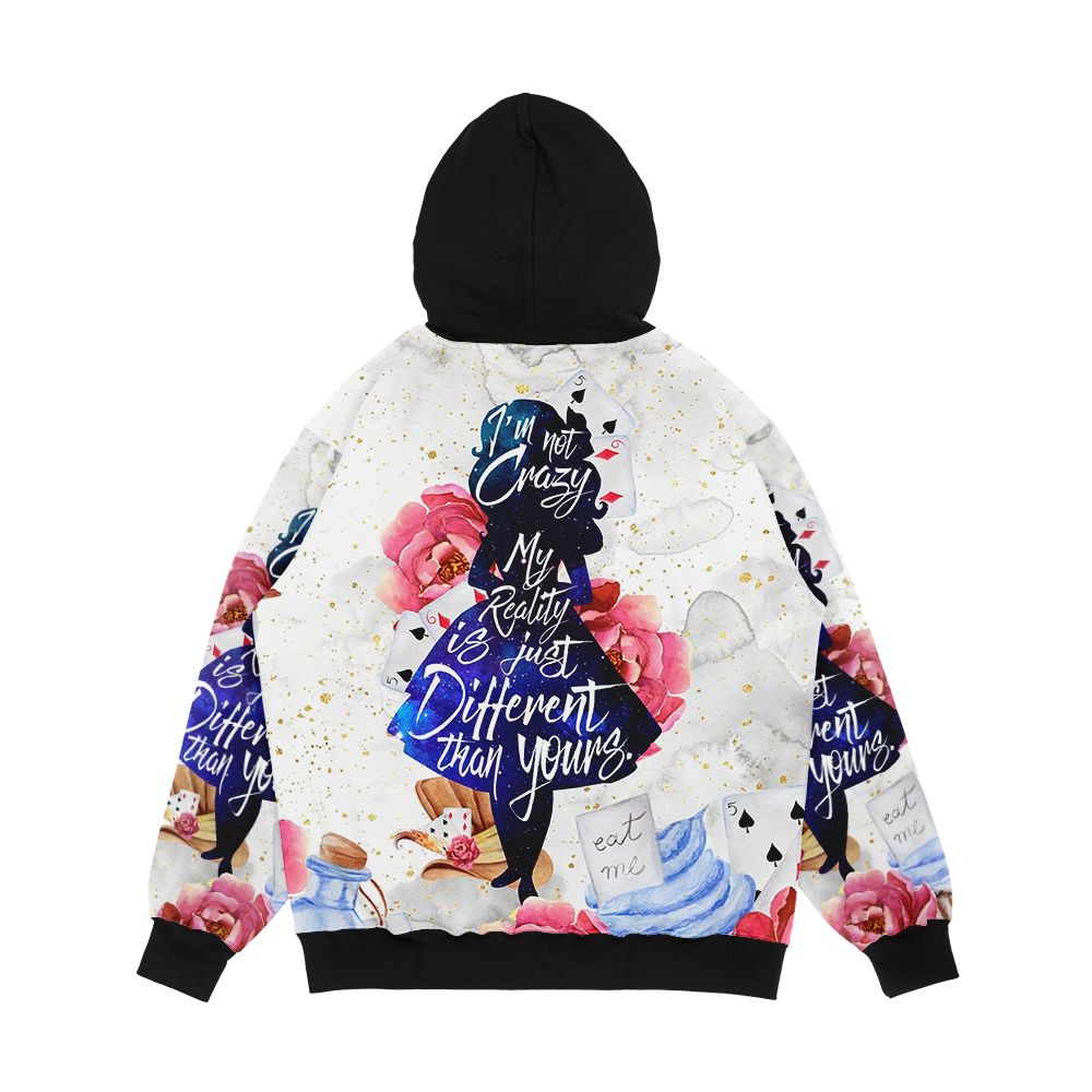 Alice I'm Not Crazy Men's All-Over-Print Hoodie - Image 2