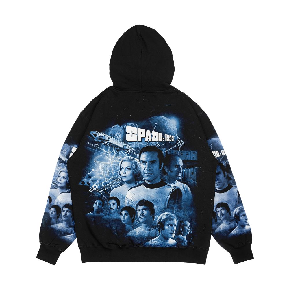Alphan Blue Moon 1 Spazio 1999 Logo Men's All-Over-Print Hoodie - Image 2