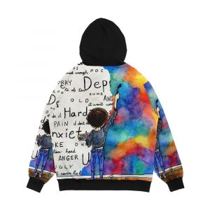 Alternative view of Always Keep Fighting Watercolor Painting 2015 Revamp Men's All-Over-Print Hoodie
