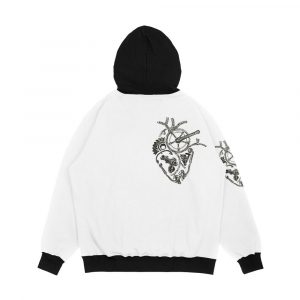 Alternative view of Anatomical Cycling Heart Men's All-Over-Print Hoodie