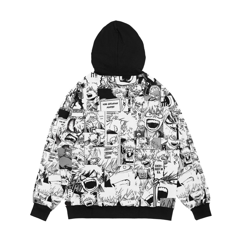 Angry Bakugou Katsuki Collage Men's All-Over-Print Hoodie - Image 2