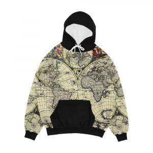 Antique World Map By Justus Danckerts Digital Editing Men's All-Over-Print Hoodie