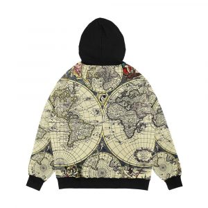 Alternative view of Antique World Map By Justus Danckerts Digital Editing Men's All-Over-Print Hoodie
