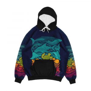 Aquatic Spectrum Men's All-Over-Print Hoodie