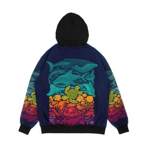 Alternative view of Aquatic Spectrum Men's All-Over-Print Hoodie