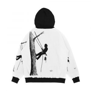 Alternative view of Arborist Tree Surgeon Using Chainsaw Men's All-Over-Print Hoodie