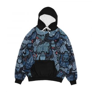 Arctic Animals Narwhal Polar Bear Whale Puffin Owl Fox Bunny Seal Men's All-Over-Print Hoodie
