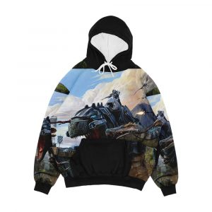 Ark Dino Fight Men's All-Over-Print Hoodie