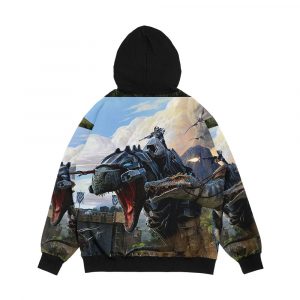 Alternative view of Ark Dino Fight Men's All-Over-Print Hoodie