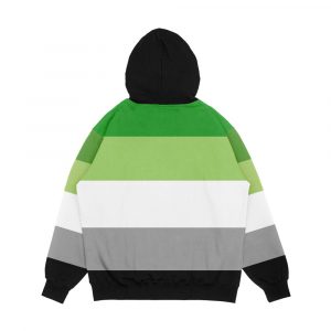 Alternative view of Aromantic Pride Flag Shirt Men's All-Over-Print Hoodie