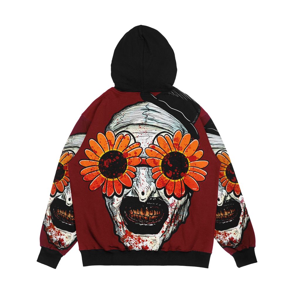 Art The Clown Terrifier 2 Sunflower Sunglasses Men's All-Over-Print Hoodie - Image 2