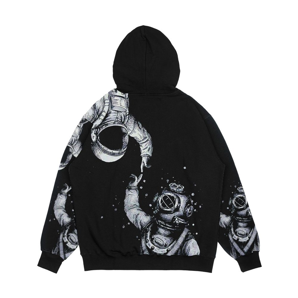 Astronaut And Diver Last Frontiers Men's All-Over-Print Hoodie - Image 2