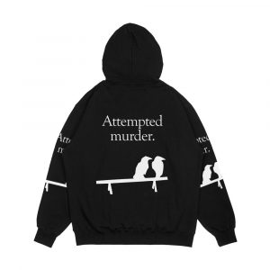 Alternative view of Attempted Murder White Design Men's All-Over-Print Hoodie