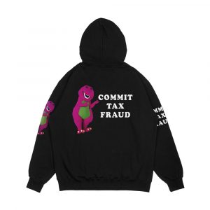 Alternative view of B A R N E Y Commit Tax Fraud Customize Men's All-Over-Print Hoodie