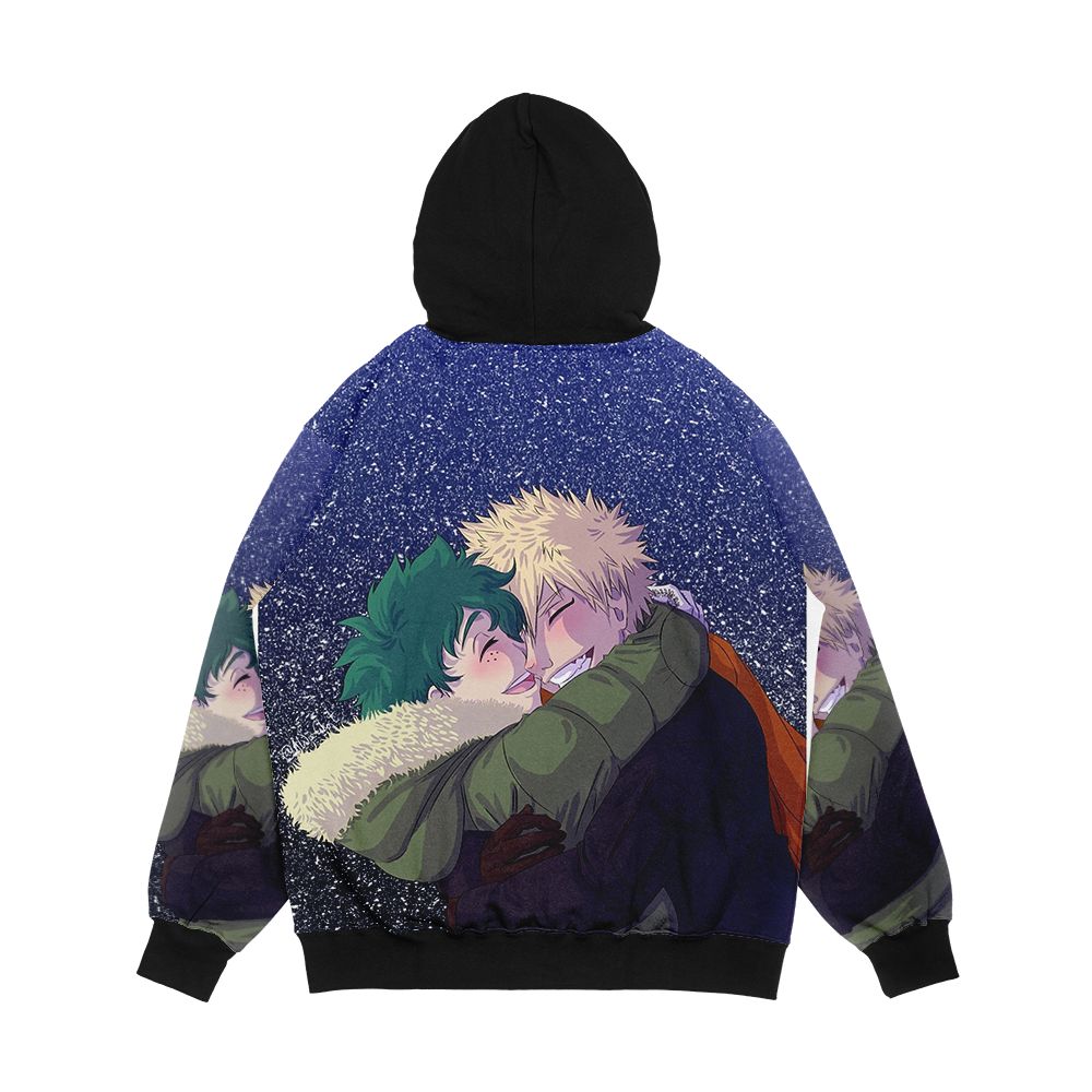 Bakudeku In The Snow Men's All-Over-Print Hoodie - Image 2