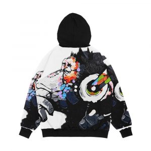 Alternative view of Banksy Dj Monkey Thinker With Headphones White Men's All-Over-Print Hoodie