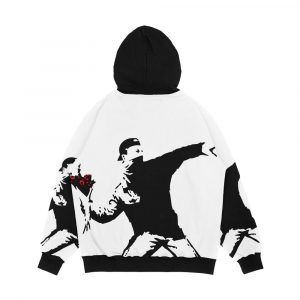 Alternative view of Banksy Flower Thrower Men's All-Over-Print Hoodie