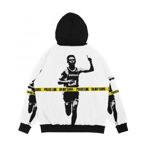 Alternative view of Banksy Marathon Runner Police Line Men's All-Over-Print Hoodie