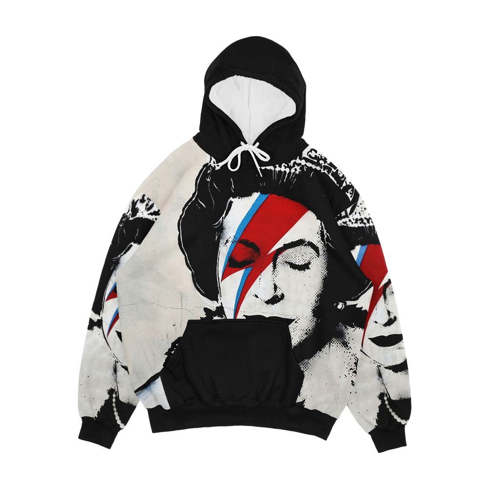 Banksy Uk England Queen Elisabeth Rockband Face Makeup Original Hd Men's All-Over-Print Hoodie