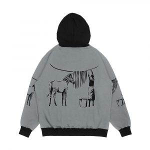 Alternative view of Banksy Zebra Men's All-Over-Print Hoodie