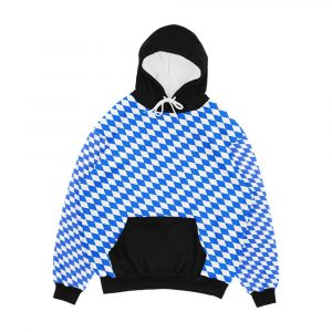 Bavarian Blue And White Diamond Flag Pattern Men's All-Over-Print Hoodie