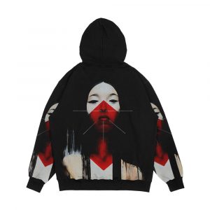Alternative view of Beautiful Black And Red Fine Art Japanese Illustration Men's All-Over-Print Hoodie