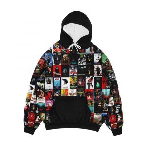 Best Horror Movie Posters Collage Men's All-Over-Print Hoodie