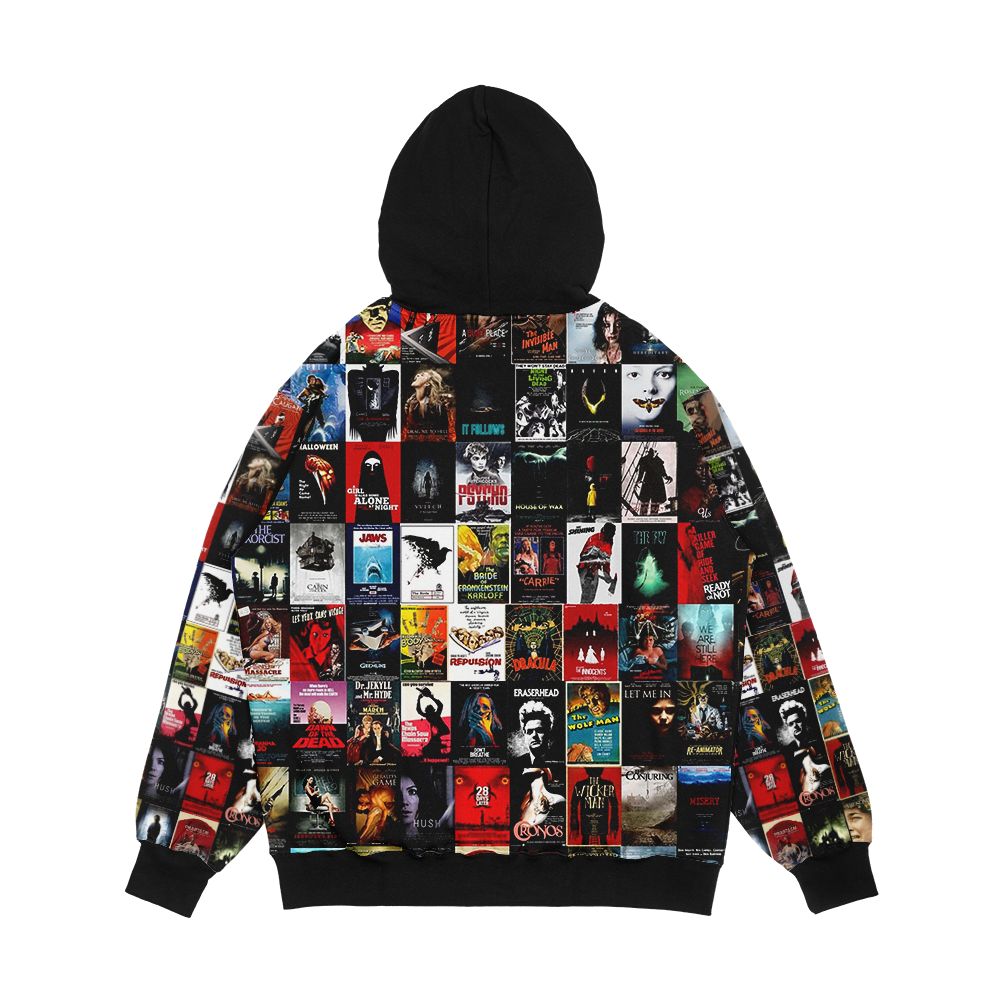 Best Horror Movie Posters Collage Men's All-Over-Print Hoodie - Image 2