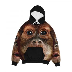 Big Face Baby Orangutan Monkey Men's All-Over-Print Hoodie