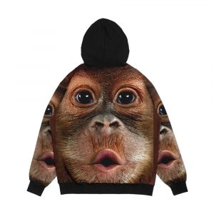 Alternative view of Big Face Baby Orangutan Monkey Men's All-Over-Print Hoodie