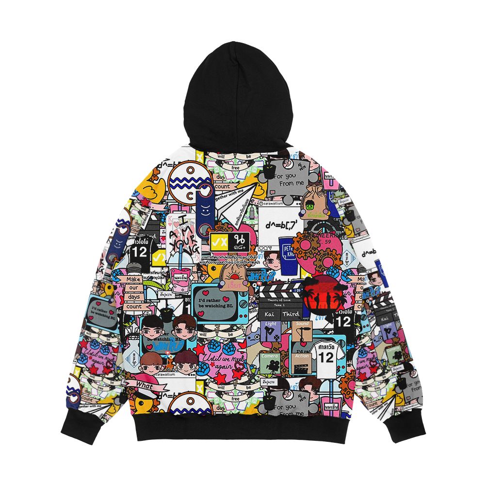 Bl Sticker Bombed Men's All-Over-Print Hoodie - Image 2