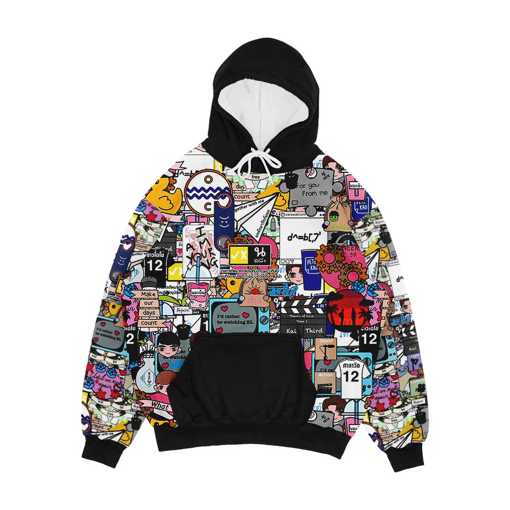 Bl Sticker Bombed Men's All-Over-Print Hoodie