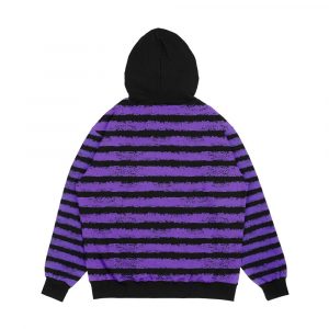 Alternative view of Black And Purple Splatter Stripe Men's All-Over-Print Hoodie