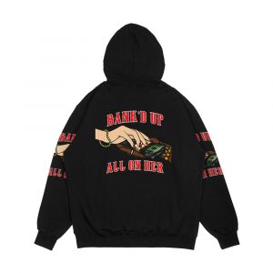 Alternative view of Black And Red All On Her Mercs Men's All-Over-Print Hoodie