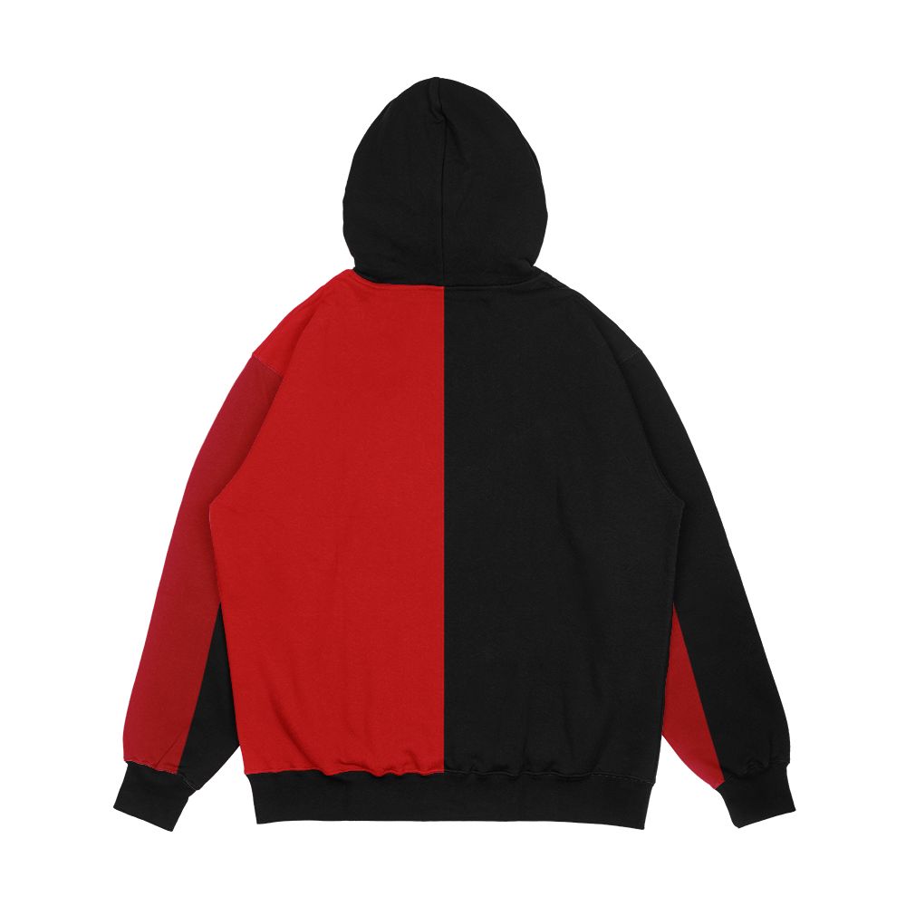 Black And Red Colors Men's All-Over-Print Hoodie - Image 2
